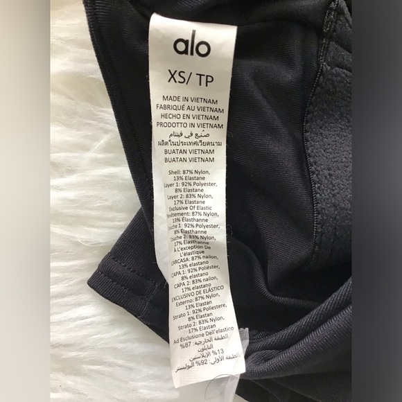 ALO Airbrush Real Bra Tank In Black Size XS - Picture 10 of 11